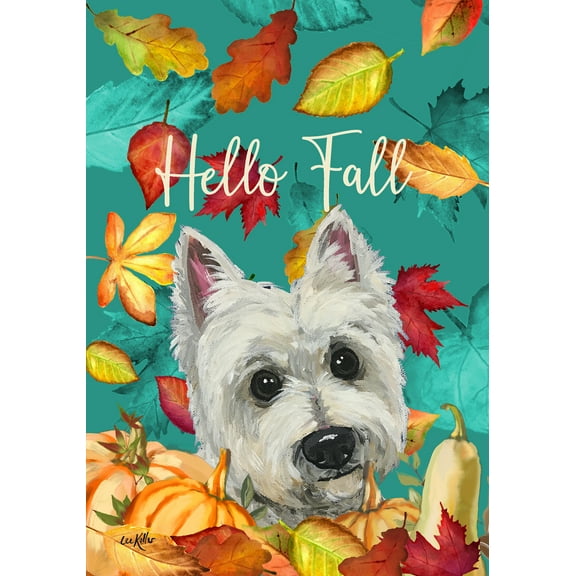 Westie - Hippie Hound Studios Fall House Flag