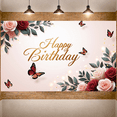 thumbnail image 2 of Floral Design Banner Butterfly Theme Decorative Flowers Celebration for Birthday Party Indoor Decoration Kids Event, 2 of 3
