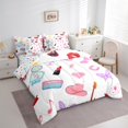 thumbnail image 3 of Manfei Girls Kawaii Princess Bedding Comforter Set 7pcs, Cartoon Modern Fashion Queen Bedding Sets, Cowboy Cowgirl Reversible Queen Sheet Sets, Microfiber Bedroom Decor, 3 of 7