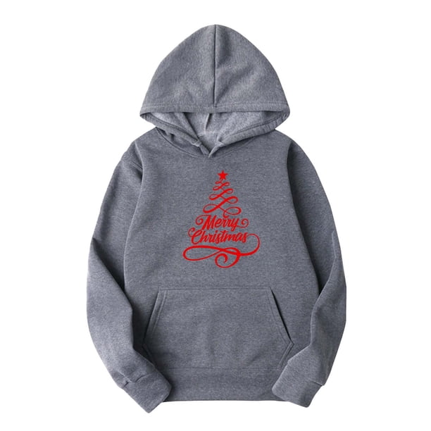 Sudadera con capucha para hombre, informal, con estampado navideño, de manga larga, tipo blusa
