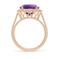 thumbnail image 2 of ANGARA Natural 4.75 Ct. Amethyst with Diamond Halo Ring in 14K Rose Gold for Women (Ring Size: 3.5), 2 of 11