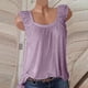 thumbnail image 2 of Camiseta Sin Mangas Para Mujer Sin Mangas Blusa Casual Cuello Redondo Sólido Suéter Camisa Odeerbi  ODB164019, 2 of 7