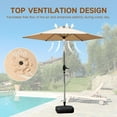 thumbnail image 5 of TOTAL 7.5FT Patio Umbrella Outdoor Market Umbrella with Silver Aluminum Pole, UV Resistant Canopy, Wind Vent, Tilt & Crank System, Perfect for Patio, Garden, Deck, Pool, Outdoor Dining, Beige, 5 of 7