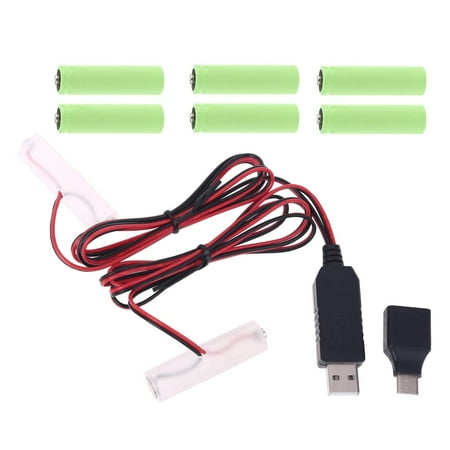 

YESTUNE 1m USB Type C to Dual LR6 AA Battery Eliminator Power Supply Cable for LED Light