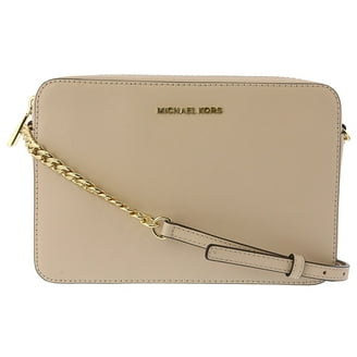 Michael Kors Large Jet Set Pearl Grey Saffiano Leather Zip-Top