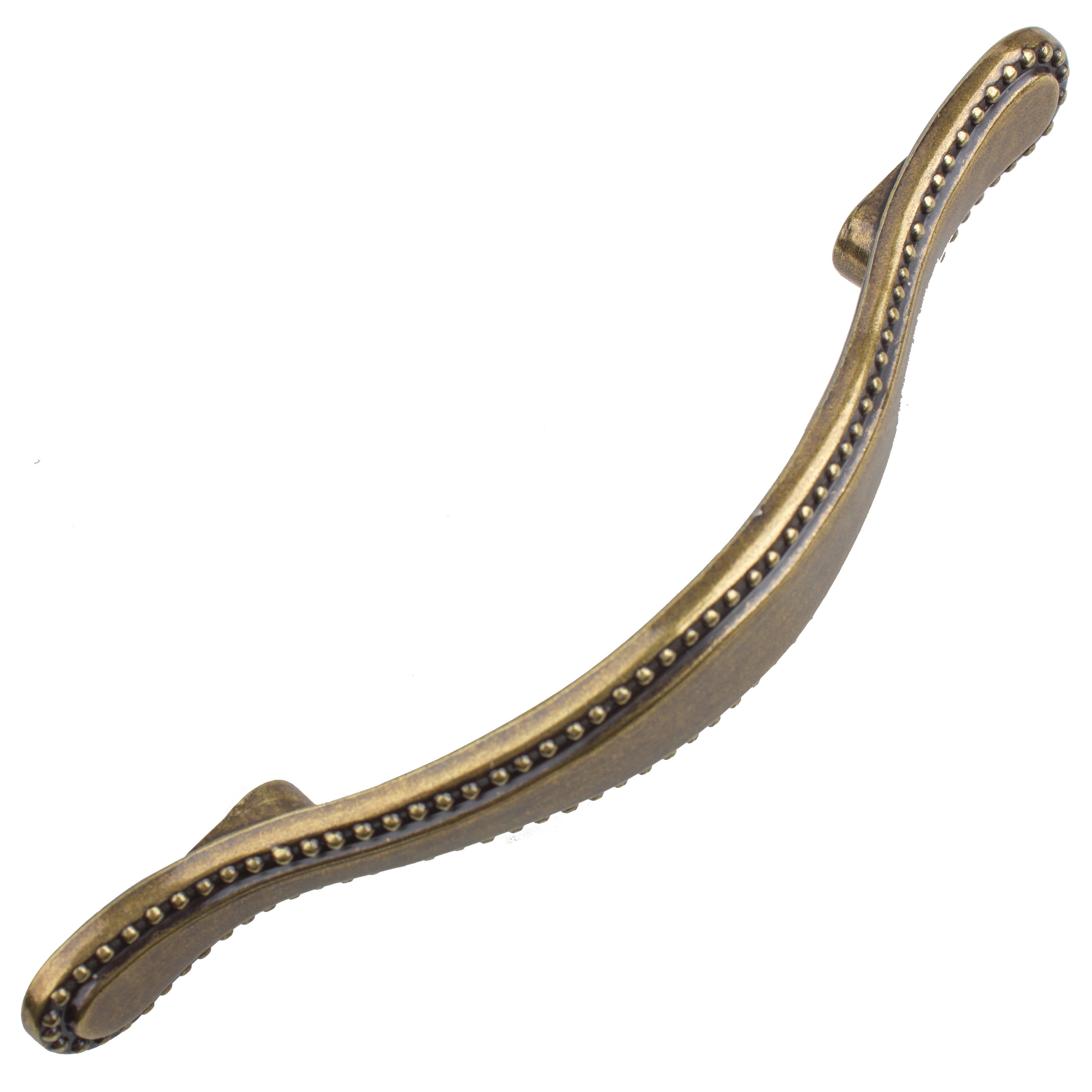 GlideRite 3 in. Center Beaded Pull Cabinet Hardware Handle, Antique Brass