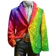 thumbnail image 4 of oqasdz Carnival Suit Jacket for Men Corduroy Print Style Jacket for Classic Fit Stretch Dress Coat Daily Formal Outdoor Activities, 4 of 4