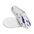 thumbnail image 3 of Daiia Lavender Flowers Print Women’s Fuzzy Slippers Memory Foam Lightweight House Shoes Cozy Loafer Flannel House Shoes-39/40, 3 of 7