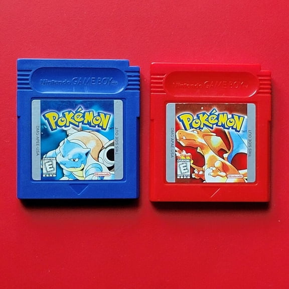Game Boy Pokemon Blue Red Nintendo GB Original Set 2 Games Genuine Save-