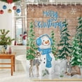 thumbnail image 6 of Retro Snowman Deer on Farm Wood Board Shower Curtain for Bathroom, Winter Snowflake Waterproof Shower Curtains Washable Quick Dry with Hooks Bathtub Curtains 60x72IN, 6 of 9