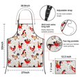 thumbnail image 3 of White Chicken Folk Pattern Apron-Garden Aprons for Women with Pockets-Cotton Linen Waterproof Kitchen Cooking Gardening Aprons Adjustable for Kitchen,Cooking,BBQ and Salon 33x27 Inch, 3 of 7