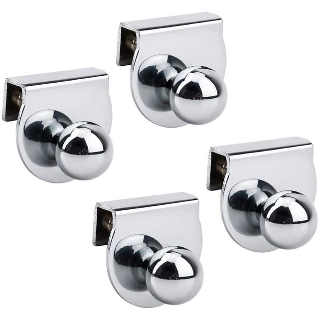 Whataatahia Paquete de 4 manijas de puerta de vidrio, sin perforación, clips de abrazadera para puerta de vidrio, 5-8 mm, para vitrinas, muebles, vitrinas, cajones