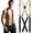 Black and Khaki, variant on 2 Pcs Men Hidden Suspenders Under Clothing 1.5 Inch Wide x Back Plastic Clips for Shirt Jeans