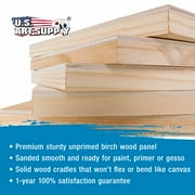 U.S. Art Supply 4 x 4 Birch Wood Paint Pouring Panel Boards, Studio 3/4 Deep Cradle (Pack of 5)