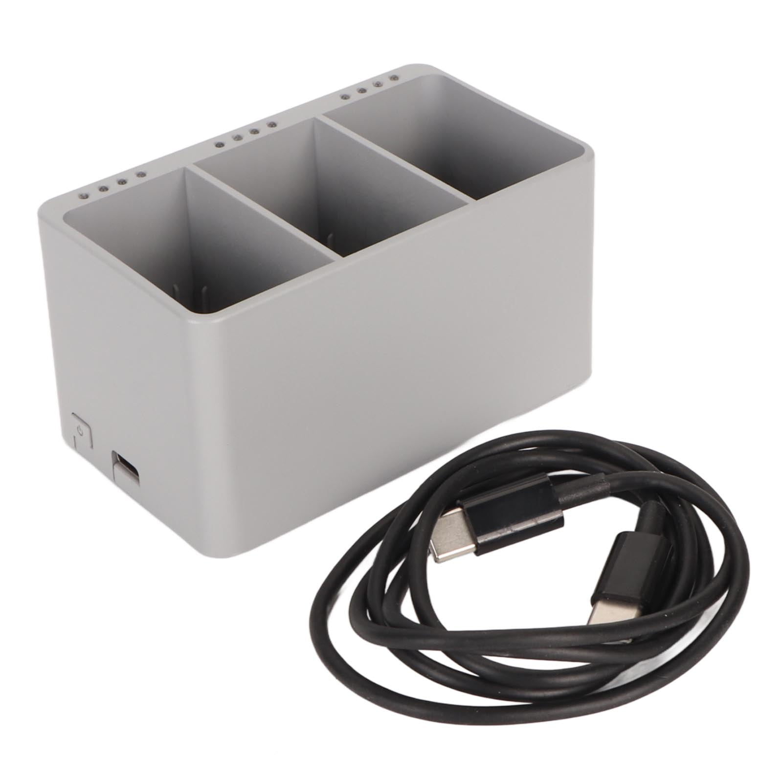 BIMZUC Drone Battery Charging Hub for DJI Mini 3 and Mini 3 Pro, 3-Battery Simultaneous Charger, Portable Aerial Drone Accessories with Type C Input, Space-Saving Design, Lightweight Black