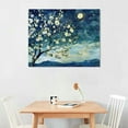 thumbnail image 3 of Nawypu Canvas Wall Art for Bedroom Flower Canvas Picture Floral Tree Painting Almond Blossom at Starry Night Landscape Artwork Abstract Lake Blue Teal Yellow Canvas Print for Modern Home Living, 3 of 5