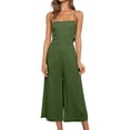 thumbnail image 2 of Baqcunre Women's Straps One Shoulder Pleated High Waist Jumpsuit Romper with Pockets,Size XXL,One Piece Jumpsuit,Womens Jumpsuit,Jumpsuits for Women Casual,Women's Pants,Women Clothing,Army Green, 2 of 9