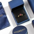 thumbnail image 5 of Gem Stone King 2.35 Ct Oval Pink Tourmaline Black Sapphire 18K Yellow Gold Plated Silver Ring (Size 9), 5 of 6