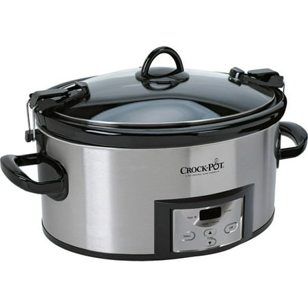 Crock-Pot 6 Qt. Programmable Cook & Carry Slow Cooker with Digital Timer, Stainless Steel