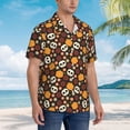 thumbnail image 5 of Xecao Skulls print Hawaiian shirt - a stylish short-sleeve button-down for men, perfect for casual beach and tropical outings., 5 of 9