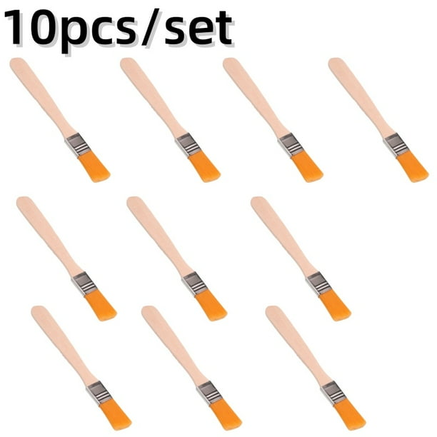 10 Uds cepillo con mango de madera, cerdas de nailon herramientas de limpieza de soldadura para pasta fundente de soldadura residuos teclado PC