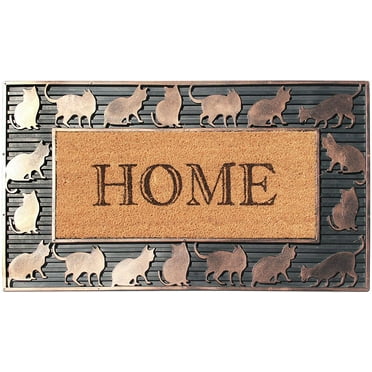 A1HC Rubber and Coir Home Design Copper Finished Decorative Doormat 18"X30"