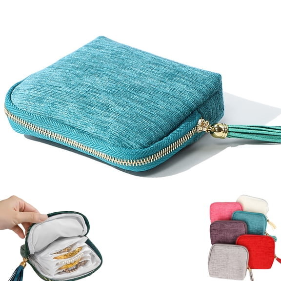 Jewelry zippered pocket case Travel Jewelry Bag Portable Organizer for Rings Earrings Necklaces Gifts for Her