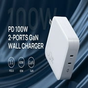 True GaN 100W Wall Charger Quick Charging PD Type C USB-C Power Adapter 2 Ports