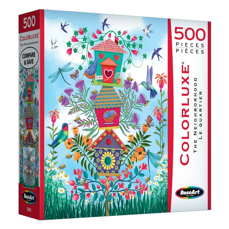 RoseArt Colorluxe 500-Piece Floral Art Puzzle The Neighborhood