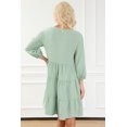 thumbnail image 3 of FOLUNSI Elegant Green Floral Tiered Ruffle Dress, 3 of 8
