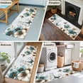 thumbnail image 5 of Teal Tulip Butterfly 2'x6' Runner Rugs for Hallway Kitchen Bedside Non Slip Washable, Beige Turquoise Floral Blue Coastal Entryway Rug Runners with Rubber Backing, Long Carpet Runner for Laundry Room, 5 of 8