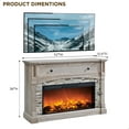thumbnail image 4 of OKD Farmhouse TV Stand Electric Fireplace with Mantel, 52 inch Entertainment Center w/36 Electric Fireplace & Sime-Open Cubby & Open Bottom for Living Room, Light Rustic Oak, 4 of 6