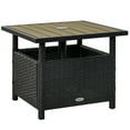 thumbnail image 1 of Outsunny Rattan Wicker Table Dining Side Table With Umbrella Hole Black, 1 of 9