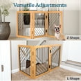 thumbnail image 2 of PETMAKER 3-Panel 24-Inch Freestanding Foldable Pet Gate for Stairs, Natural, 2 of 9