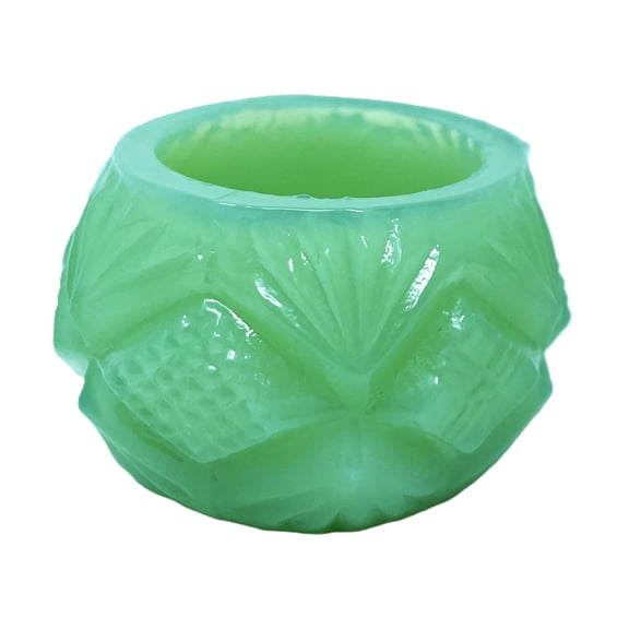 Guernsey Jadeite Green Glass Salt Cellar or Salt Dip