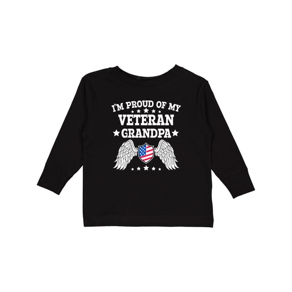 Inktastic I'm Proud of My Veteran Grandpa Boys or Girls Long Sleeve Toddler T-Shirt
