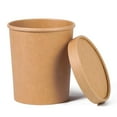thumbnail image 4 of Kitchsy 32 oz/946 mL Disposable Kraft Paper Food Containers with Vented Lids -  Hot Soup, Ice Cream, Noodles, Frozen Yogurt - Takeout, To-Go, Meal Prep (25 Pack), 4 of 9