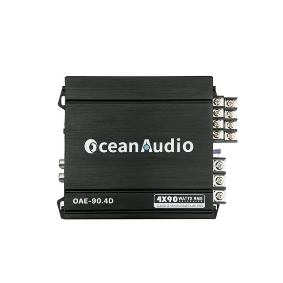 OceanAudio OAE-90.4D Compact Full-Range Class D 4 Channel Car Amplifier, 720W - RMS Power @4Ω 4*60W, @2Ω 4*90W Max Power @2Ω 4*180W, Bridged 2 Channels RMS Power @4Ω 2*180W