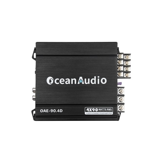 OceanAudio OAE-90.4D Compact Full-Range Class D 4 Channel Car Amplifier, 720W - RMS Power @4Ω 4*60W, @2Ω 4*90W Max Power @2Ω 4*180W, Bridged 2 Channels RMS Power @4Ω 2*180W