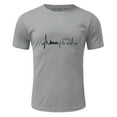 thumbnail image 4 of Bjutir Mens T Shirts Summer Fashion Casual Round Neck Small Print T Shirt Short Sleeve Shirt Grey, 4 of 5