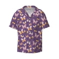 thumbnail image 5 of Daiia Butterflies And Floral Men's Linen Shirts Short Sleeve Casual Shirts Button Down Shirt for Men Beach Summer Wedding Shirt-Large, 5 of 6