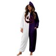 thumbnail image 3 of Halloween Onesie Adult Pumpkin Hooded Pajamas for Women Men, Flannel Long Sleeve Loose Fit Jumpsuit, Warm Casual Loungewear for Fall Winter Home Wear, 3 of 6