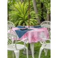 thumbnail image 3 of Outdoor Tablecloths with Umbrella Hole & Zipper, Pink White Bow Round Tablecloths 60 Inch, Modern Art Watercolor Bowknot Waterproof Table Cloth, Patio/Pool/Picnic Table Covers, 3 of 8