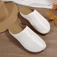 thumbnail image 6 of Womems Slippers Women's Fashion Casual Hollow Solid Color Baotou Sandals Thick Bottom Half Slippers Wedge Heels,White,38, 6 of 9