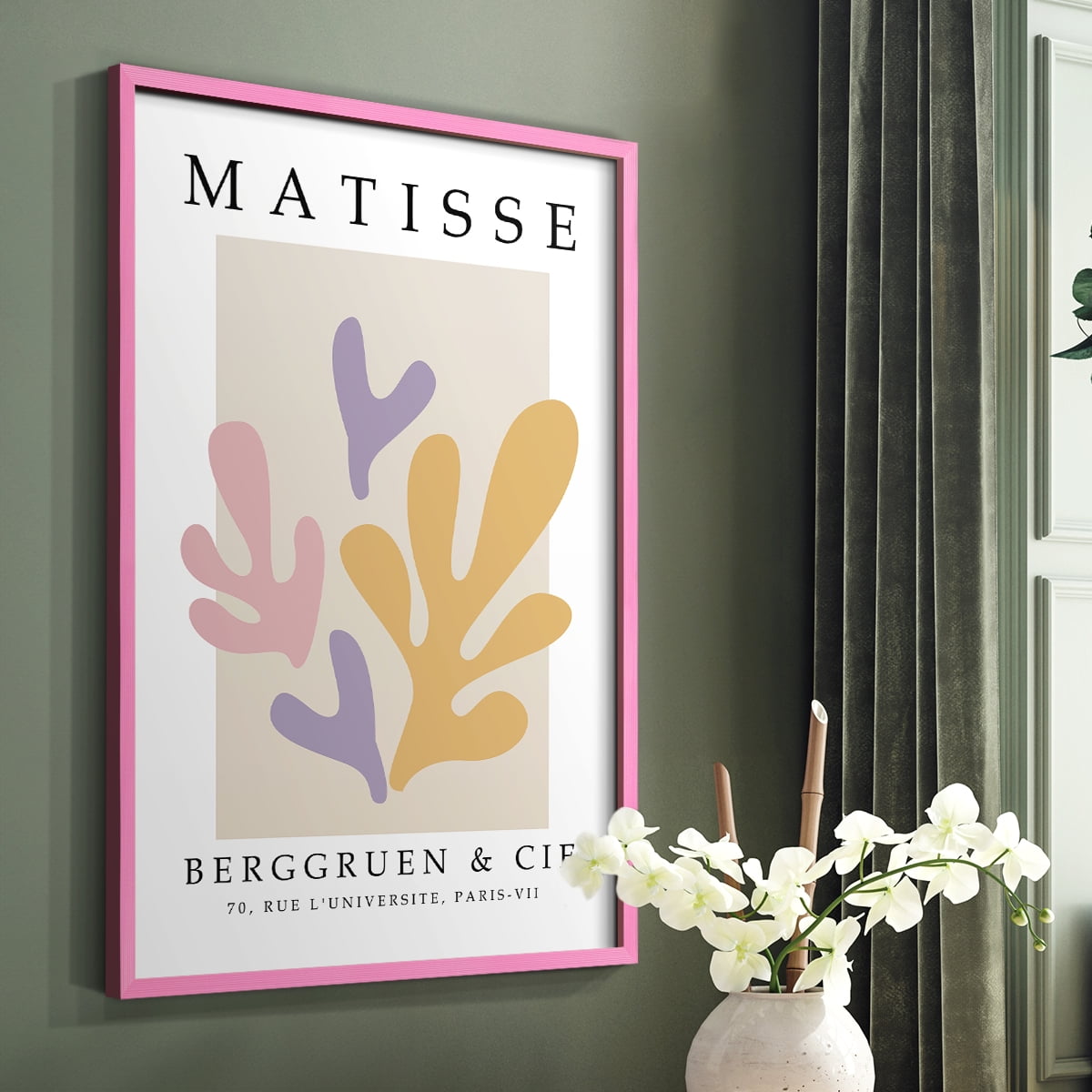 Matisse CCCXXXIV in Pink Solid Wood 11 x 14 Framed Print