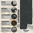 thumbnail image 4 of Ottomanson Hallway Runner Rug 1'10" x 10' Non-Slip Stain-Resistant Custom Size Carpet for Kitchen, Black, 4 of 13