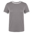 thumbnail image 6 of Women Neck Color Block Basic Casual Short Sleeve T Shirt, 6 of 9