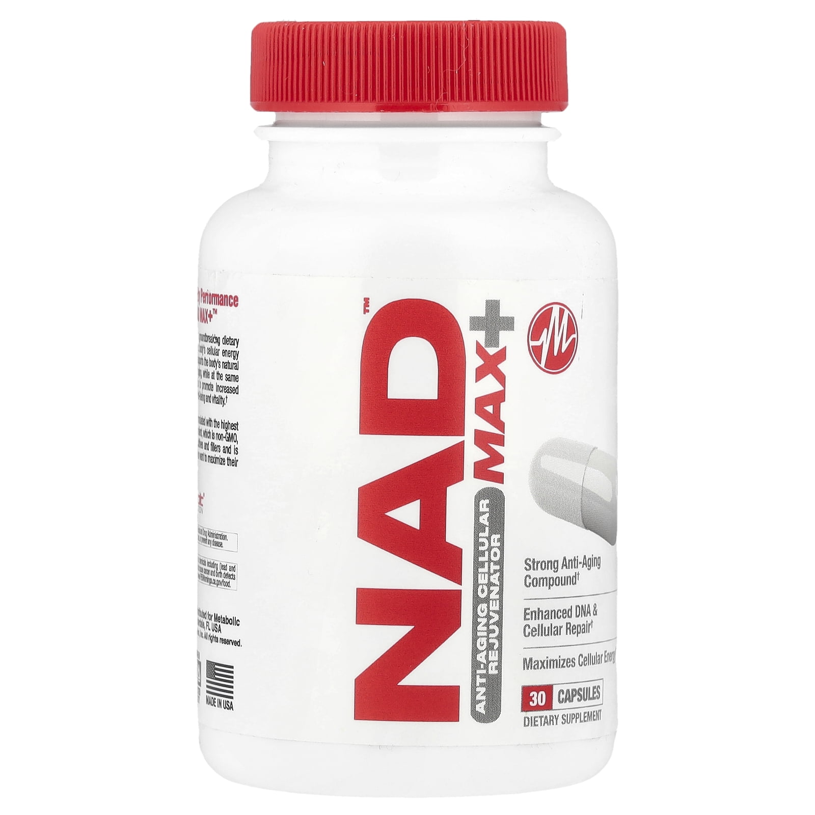 Metabolic Nutrition NAD MAX+™, Anti-Aging Cellular Rejuvenator, 30 Capsules