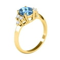 thumbnail image 3 of AoneJewelry 10K Yellow Gold Oval Blue Topaz and Diamond Ring 1.55 Carat Gemstone Jewelry for Women, 3 of 5