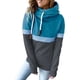 thumbnail image 4 of Sudadera Con Capucha Para Mujer, Capucha De Cuello Alto Con Bloqueo De Color, Sudadera Con Capucha Informal Para Mujer A Juego Para Ir De Compras ANGGREK Azul Lago y Gris Oscuro XL, 4 of 6